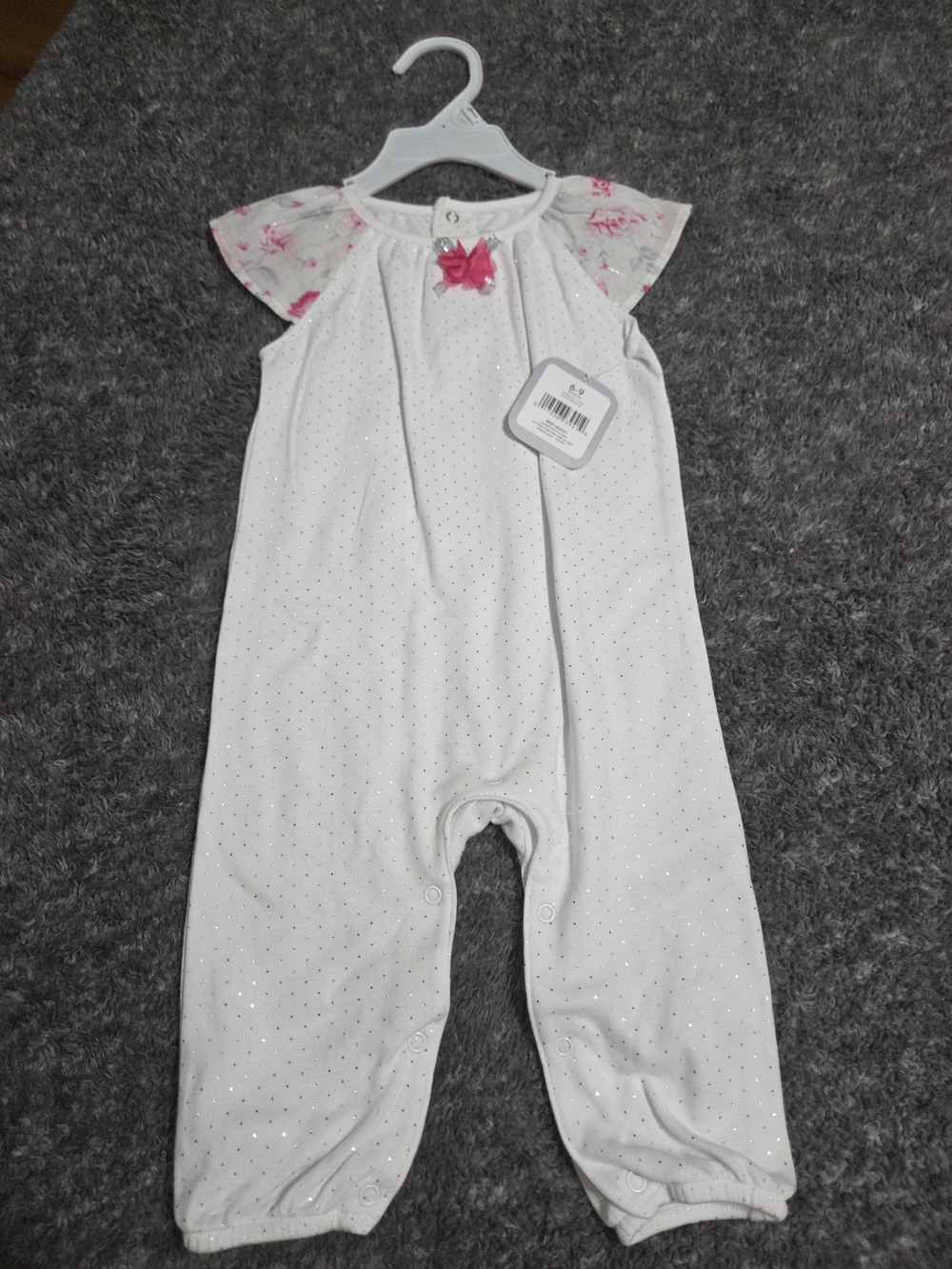 Rene Rofe White One-Piece with Pink Floral Accents
